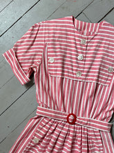 Load image into Gallery viewer, vintage 1940s 50s cotton striped dress {xxs}