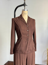 Load image into Gallery viewer, vintage 1940s leisure suit {xs} 40s pant suit slack suit