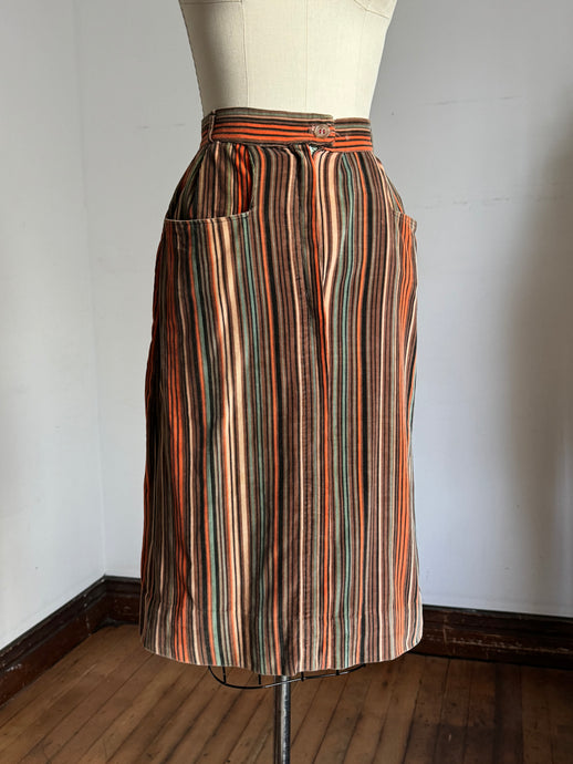 vintage 1950s buckle back corduroy skirt {xs}