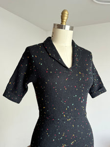 vintage 1950s flecked knit sweater dress {s-L}