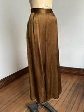 Load image into Gallery viewer, vintage 1930s brown satin pants {m}