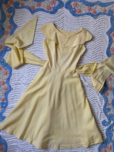 vintage 1940s yellow maxi dress {s}