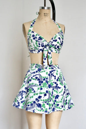 vintage 1940s floral bikini set {s}