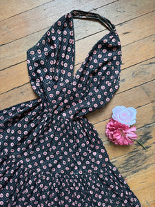 vintage 1950s floral halter dress {s}