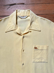 vintage 1950s 60s yellow shirt jac - loop collar