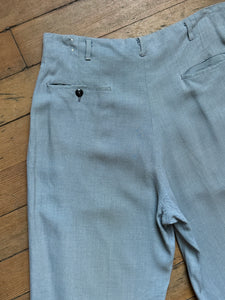 vintage 1950s blue rayon slacks 32" waist