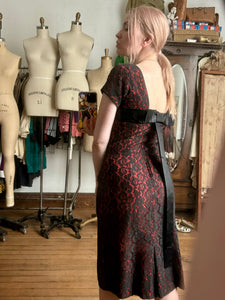 vintage 1950s black lace dress {s}