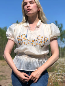 vintage 1940s embroidered top {xs-s}