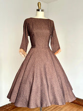 Load image into Gallery viewer, vintage 1950s party dress w/ faux fur cuffs {s}