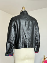 Load image into Gallery viewer, vintage 1960s black leather biker jacket