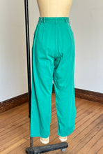 Load image into Gallery viewer, vintage 1950s green side zip denim jeans {xs/s}