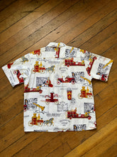 Load image into Gallery viewer, vintage 1960s fire truck fireman shirt