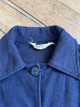 Load image into Gallery viewer, vintage 1950s navy wool casual jacket