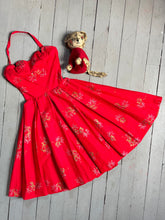 Load image into Gallery viewer, vintage 1950s red Hawaiian sun dress {xxs-xs}