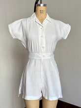 Load image into Gallery viewer, vintage 1940s white romper playsuit {s}