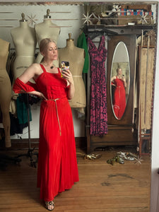 vintage 1940s red gown set {m}