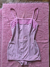 Load image into Gallery viewer, vintage 1950s pink gingham swimsuit {s-m}