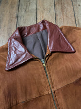 Load image into Gallery viewer, vintage 1940s 1950s belted back suede jacket AS-IS