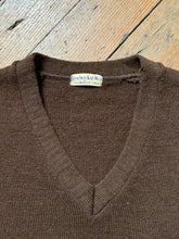 Load image into Gallery viewer, vintage 1940s brown letterman varsity pullover sweater {s-m}