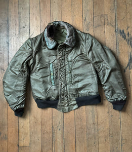 vintage 1950s nylon B-15 flight jacket bomber