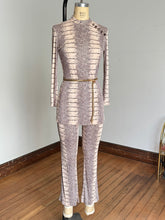 Load image into Gallery viewer, vintage 1960s snakeskin pant set tunic mini dress and pant set {xs}