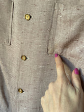 Load image into Gallery viewer, vintage 1950s flecked rayon long sleeve shirt loop collar