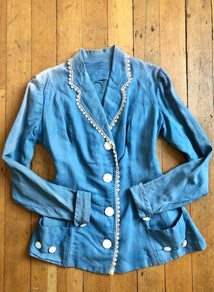 antique 1910s blue jacket
