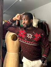 Load image into Gallery viewer, vintage 1940s snowflake ski sweater