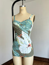 Load image into Gallery viewer, vintage 1950s floral Cole of California swimsuit {xs}
