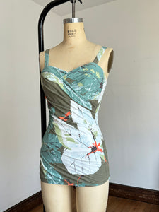 vintage 1950s floral Cole of California swimsuit {xs}