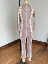 Load image into Gallery viewer, vintage 1960s snakeskin pant set tunic mini dress and pant set {xs}