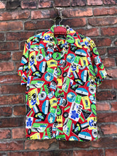 Load image into Gallery viewer, vintage 1950s silk novelty airline shirt
