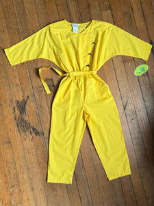 NOS vintage 1980s yellow jumpsuit {xs-m}