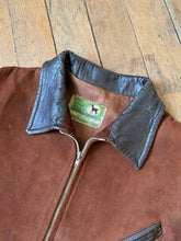 Load image into Gallery viewer, vintage 1940s suede horsehide belted back side synch jacket