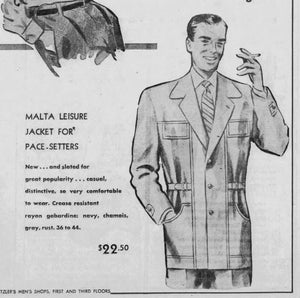 vintage 1951 Malta rayon leisure jacket