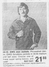 Load image into Gallery viewer, vintage 1970s GWG denim jacket