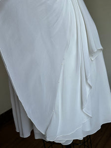 AS-IS vintage 1960s white chiffon evening dress {m}