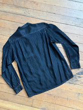 Load image into Gallery viewer, vintage 1950s BLACK &amp; red striped long sleeve shirt - loop collar