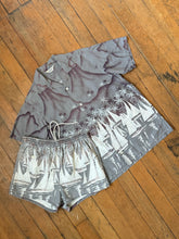Load image into Gallery viewer, vintage 1950s novelty sailboat cabana set shirt and shorts