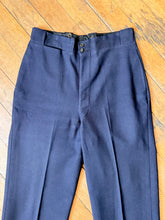 Load image into Gallery viewer, vintage 1940s navy blue slacks with watch pocket 32"W