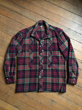 Load image into Gallery viewer, vintage 1950s unique wool plaid jacket shirt