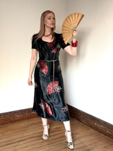 Load image into Gallery viewer, vintage 1940s novelty fan dress {xs}