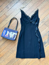 Load image into Gallery viewer, vintage 1960s black cocktail dress {s}