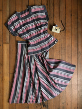 Load image into Gallery viewer, vintage 1950s striped two piece set {s}