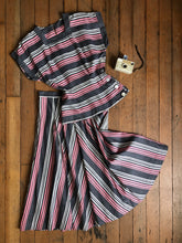 Load image into Gallery viewer, vintage 1940s striped two piece set {s}