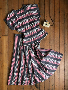 vintage 1950s striped two piece set {s}