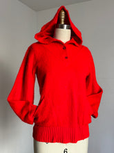 Load image into Gallery viewer, vintage 1960s faux mohair red sweatshirt sweater {s}