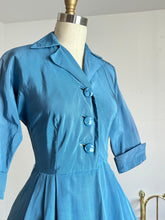 Load image into Gallery viewer, vintage 1950s blue party dress {s} as-is