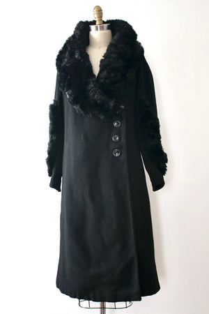 vintage 1930s black wool coat