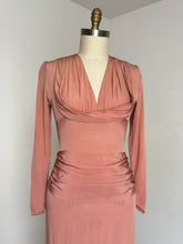 Load image into Gallery viewer, vintage 1940s pale peach rayon gown {s/m}